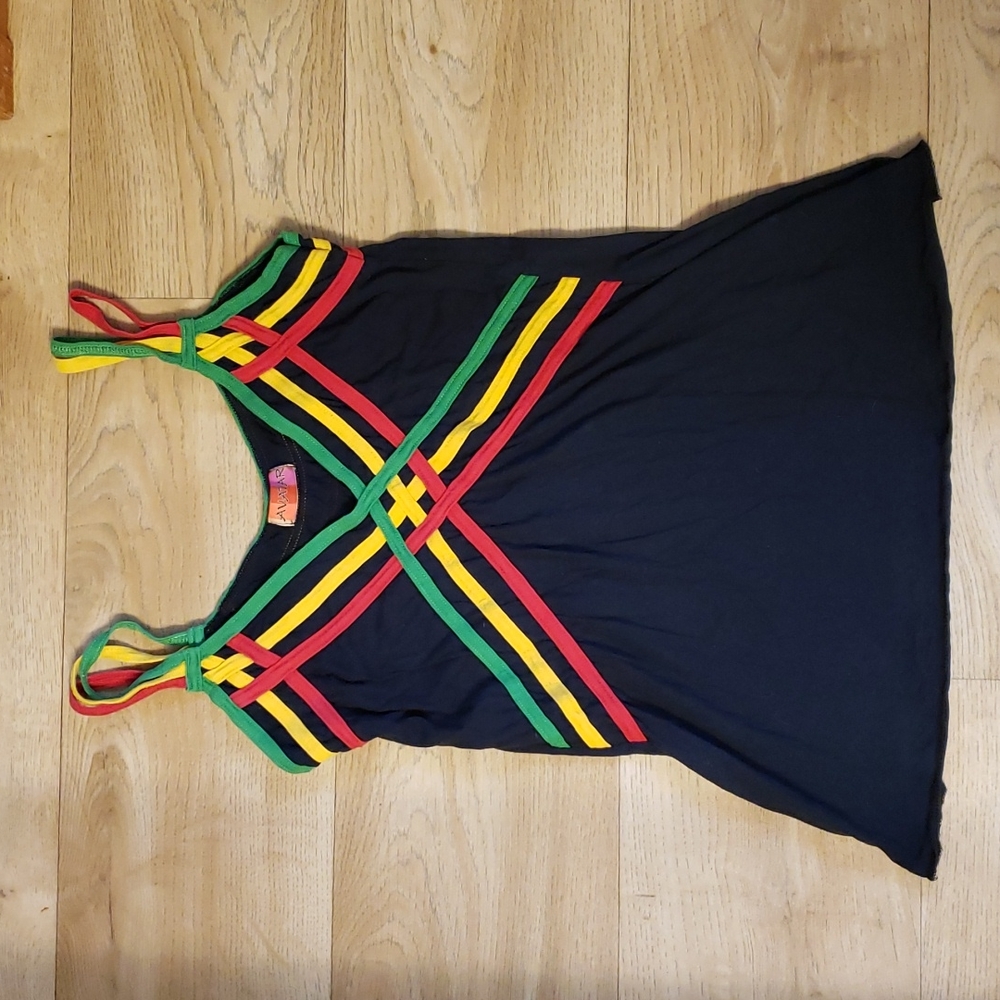 Rasta colored strappy tank